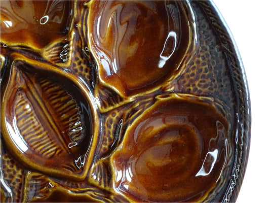 Vintage French Brown Oyster Plate by St Clément