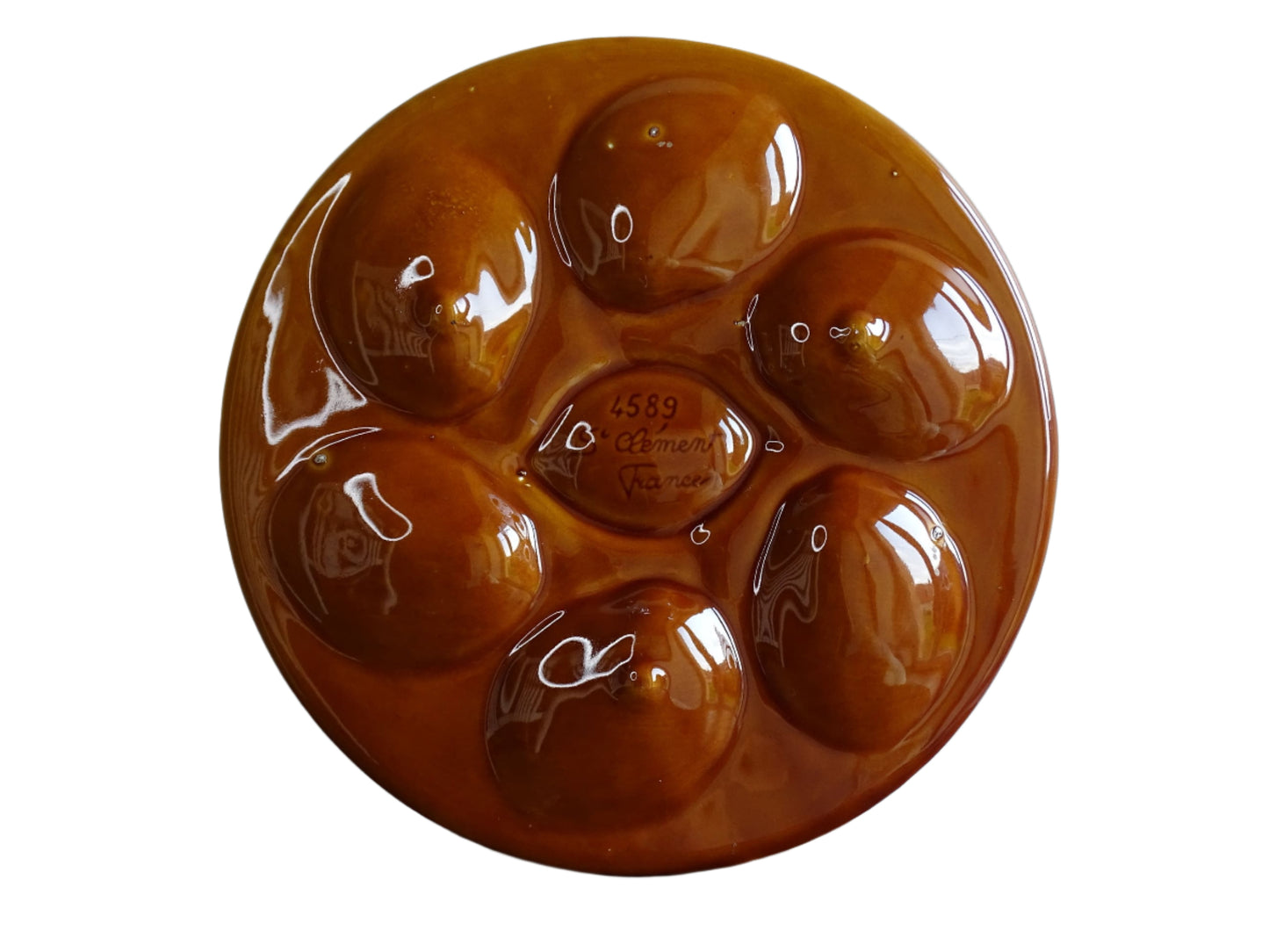 Vintage French Brown Oyster Plate by St Clément