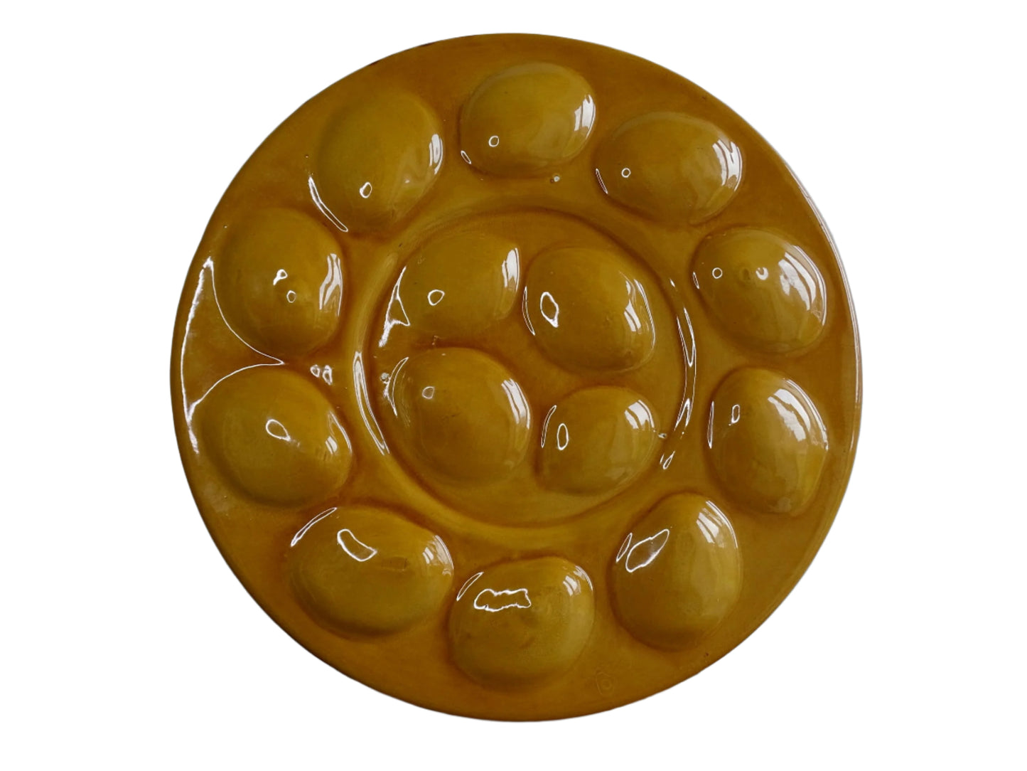 Vintage French Brown Oyster Serving Plate by St Clément