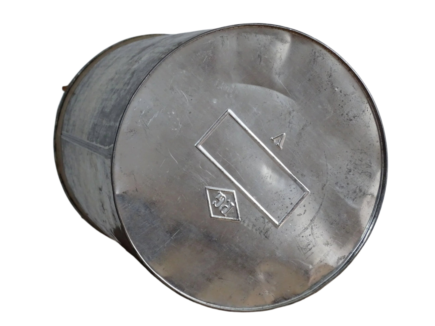 Vintage French Shop Display Pierrot Gourmand Tin, Silver Tin