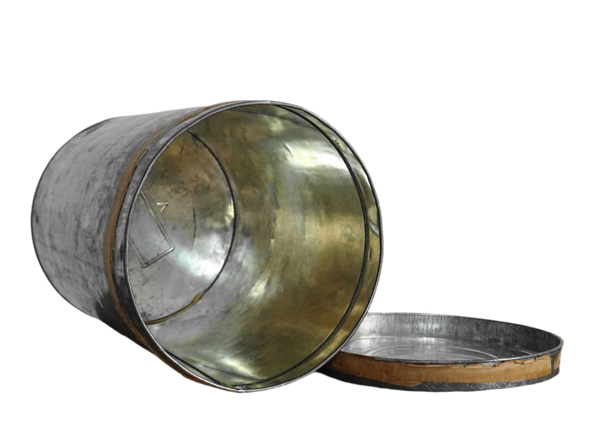 Vintage French Shop Display Pierrot Gourmand Tin, Silver Tin