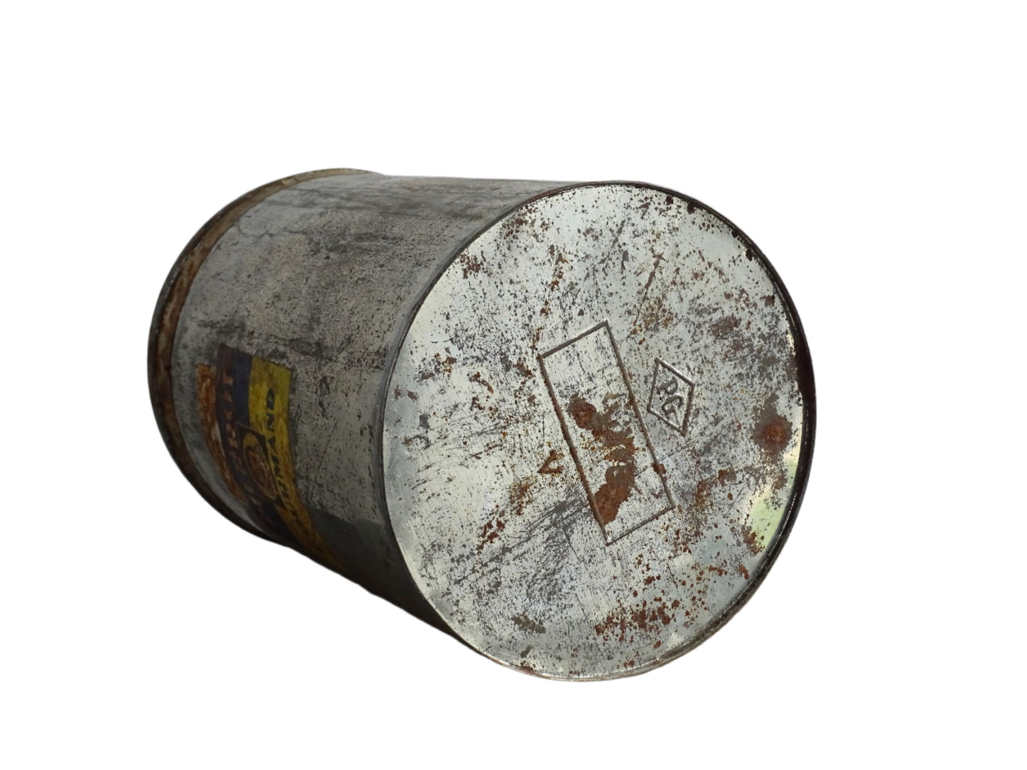 Vintage French Shop Display Pierrot Gourmand Tin, Silver Tin