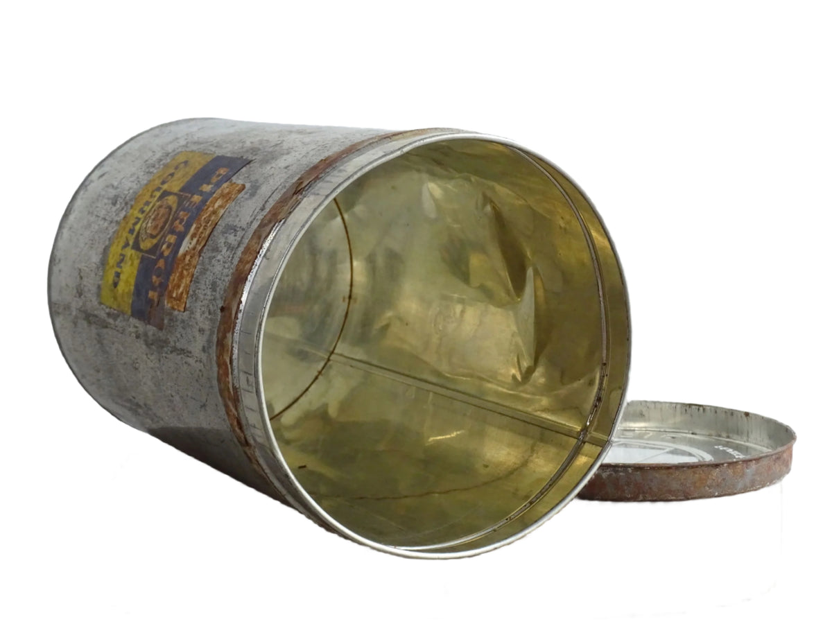 Vintage French Shop Display Pierrot Gourmand Tin, Silver Tin