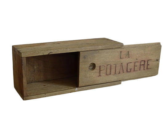 Vintage Wooden 'La Potagère' Box for Seeds