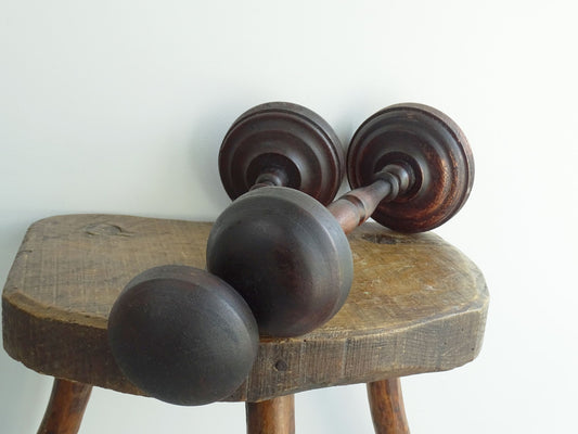 Pair of Vintage Wooden French Hat Stands