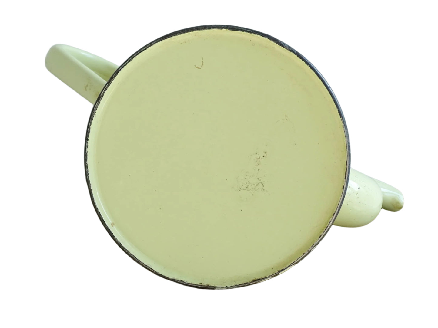 Vintage French Enamel Yellow Coffee Pot