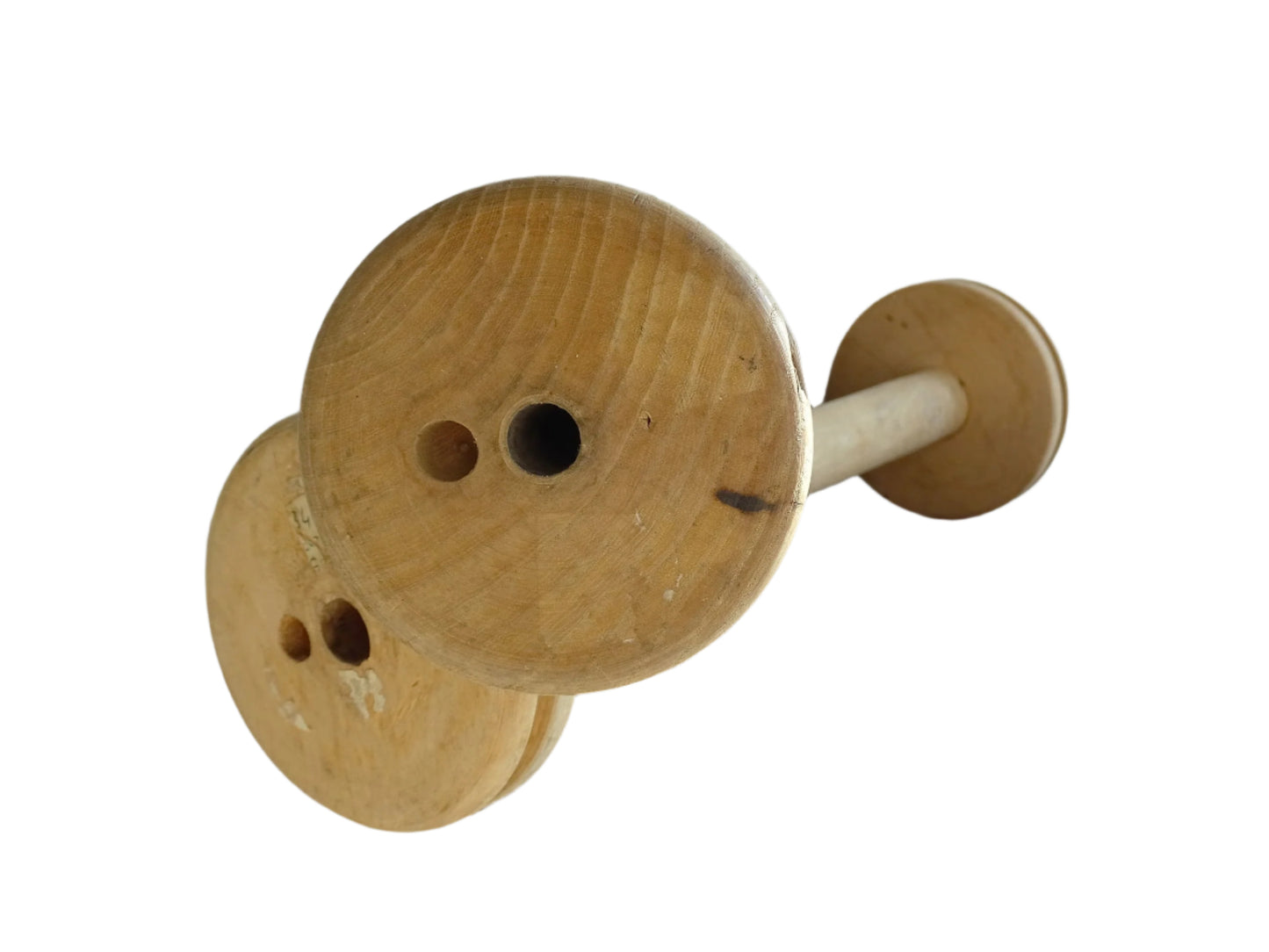 Pair of Vintage Wooden Bobbins