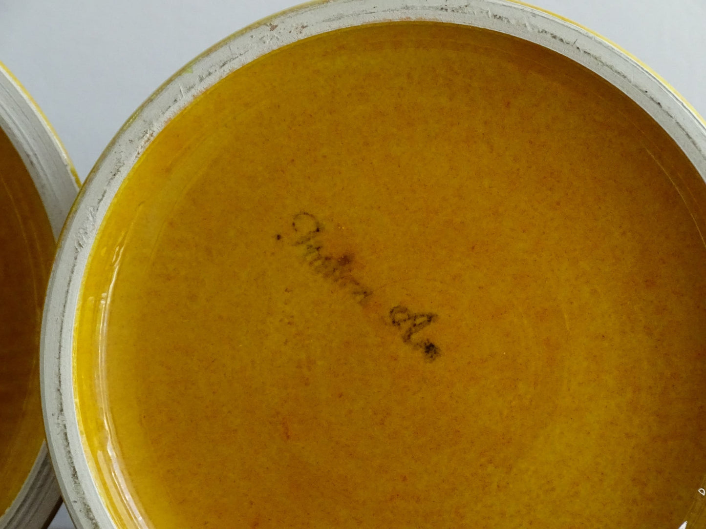 Vintage Set of Ceramic Cannisters by Italica Ars Glazed in Yellow and Green