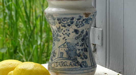 Antique Italian Albarello Pharmacy Jar from the 18th Century