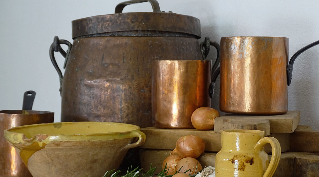 French antique copper kitchen