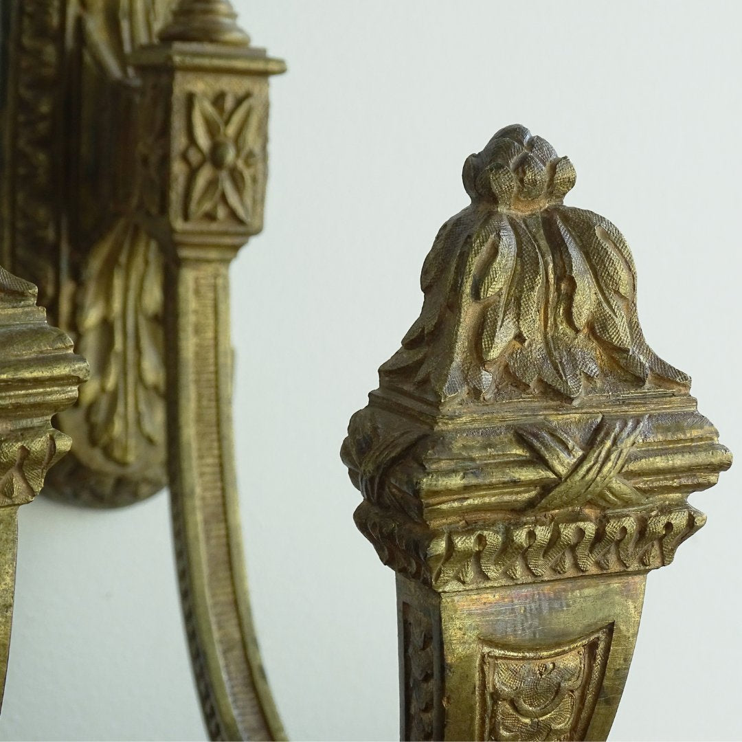 French antique gilt bronze curtain tiebacks