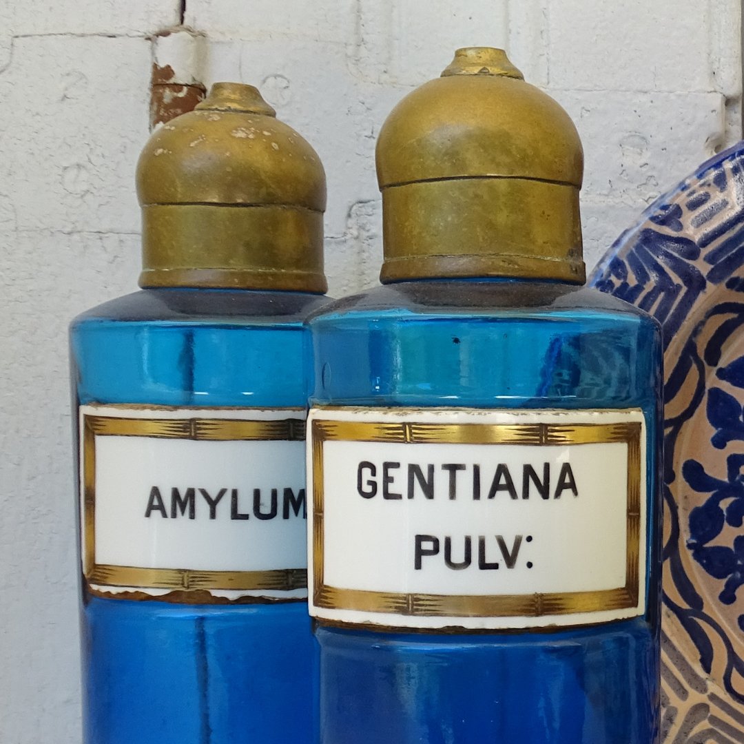 French antique apothecary bottles