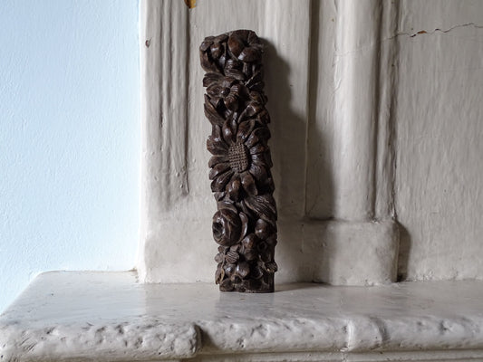 French antique wooden carving panel
