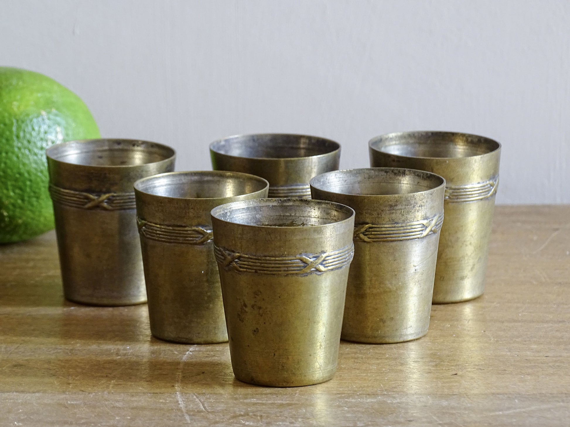 French antique silver plated aperitif cups 