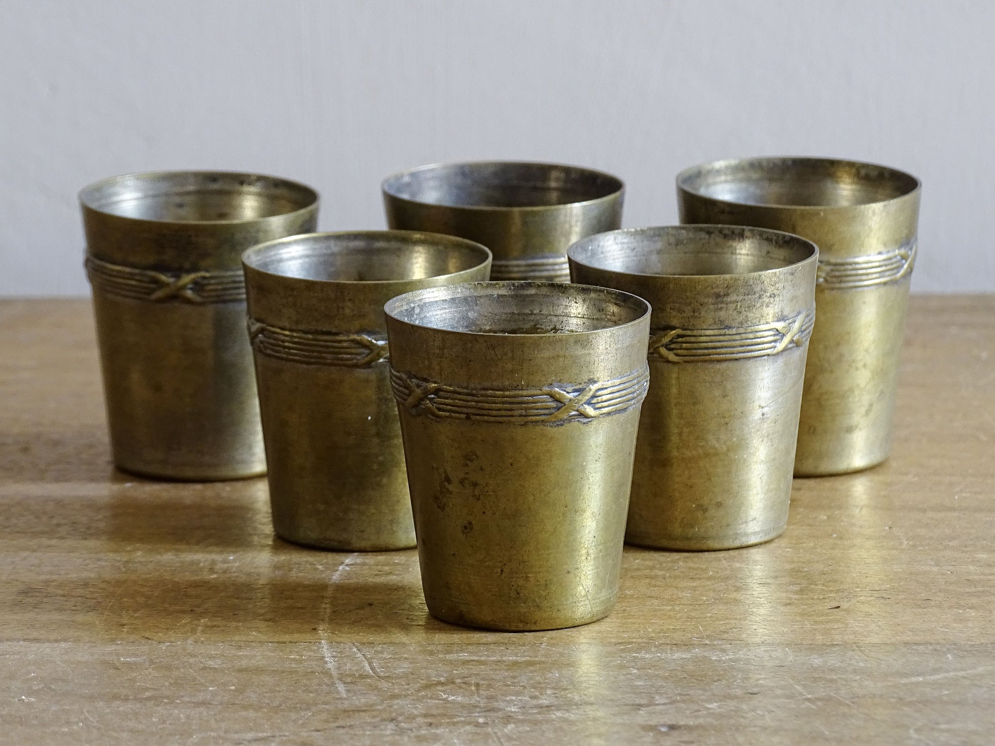 French antique silver plated aperitif cups 