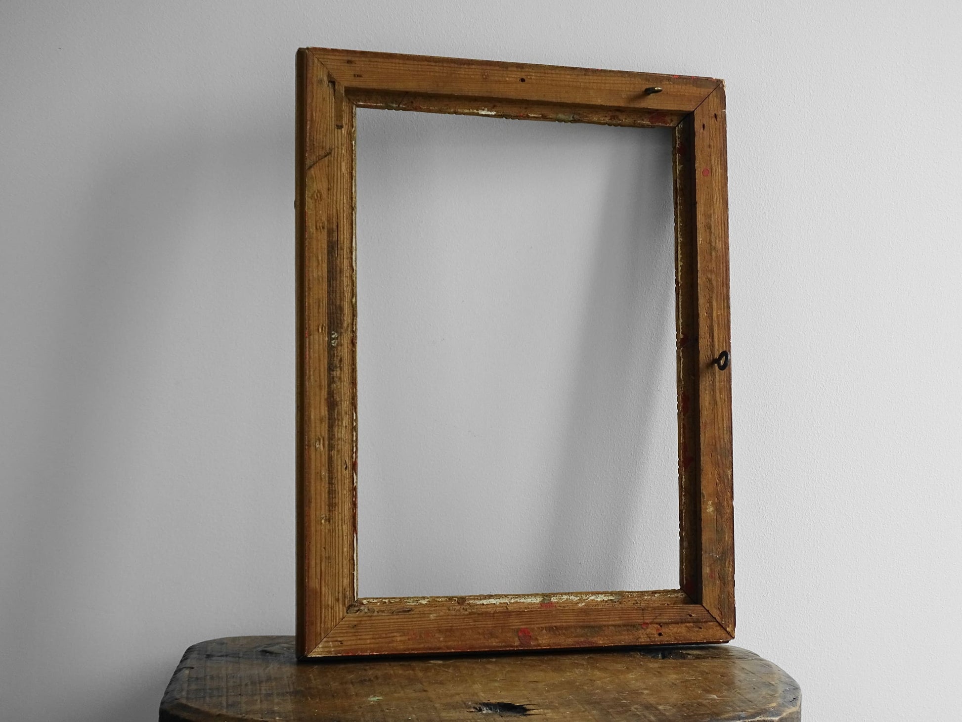 French antique gold picture frame, timeworn antique frame in gilt wood. 