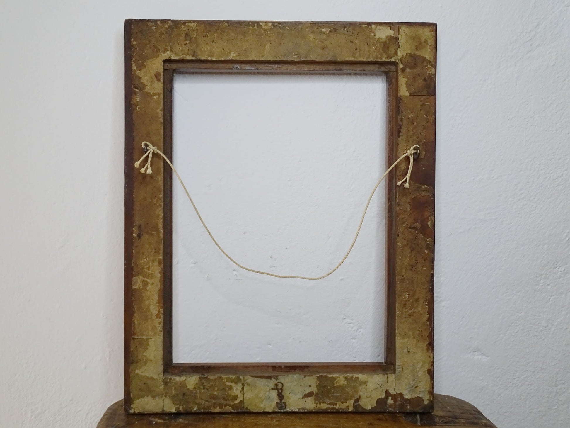 French antique wooden picture frame with patina