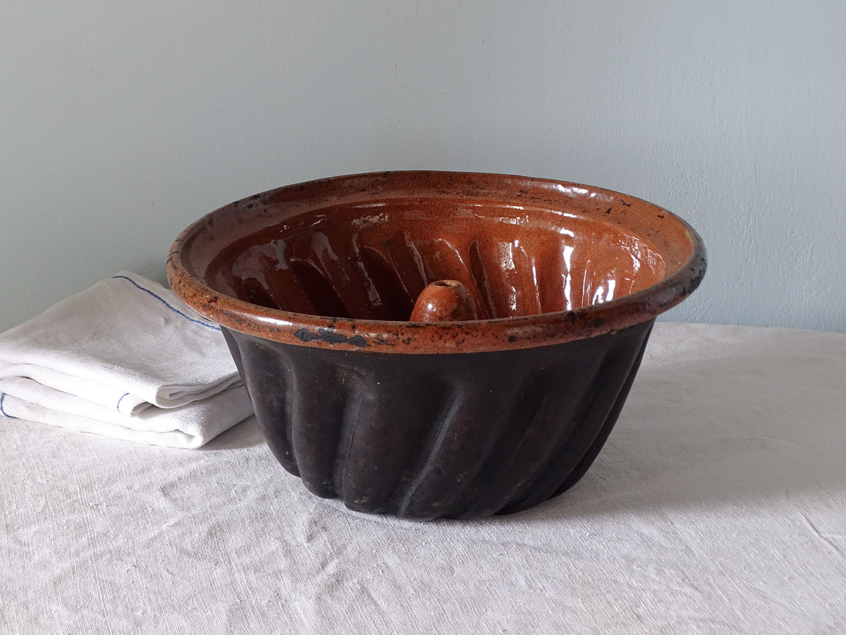 French Antique Kougelhopf Mould from Alsace 10.8"