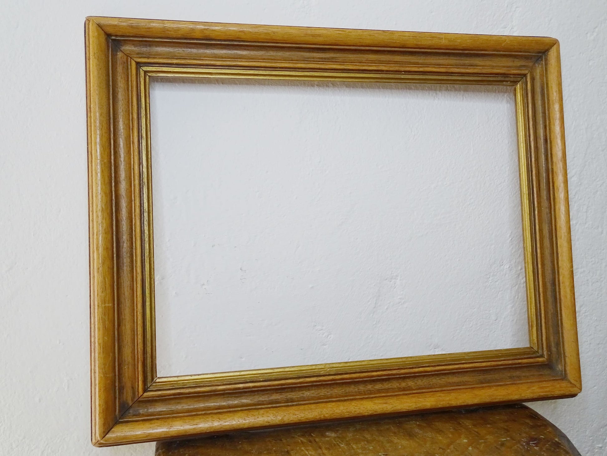 Vintage Vintage French Hardwood wooden Frame with Patina