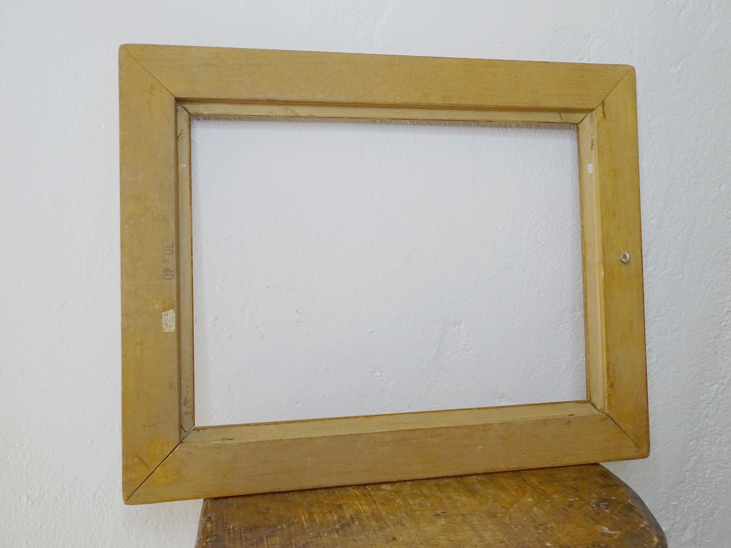 Vintage Vintage French Hardwood wooden Frame with Patina