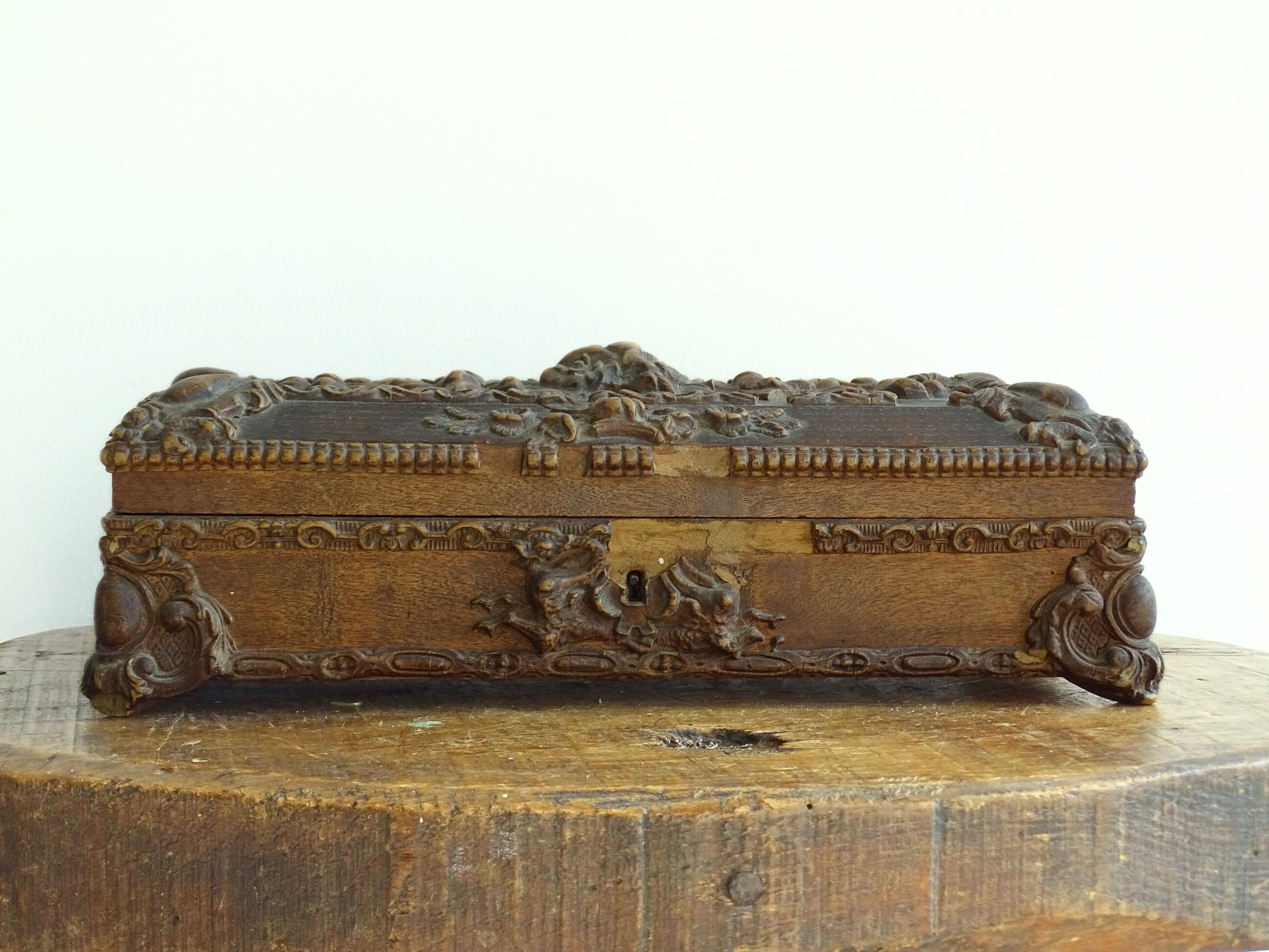 Antique French Walnut Glove Box