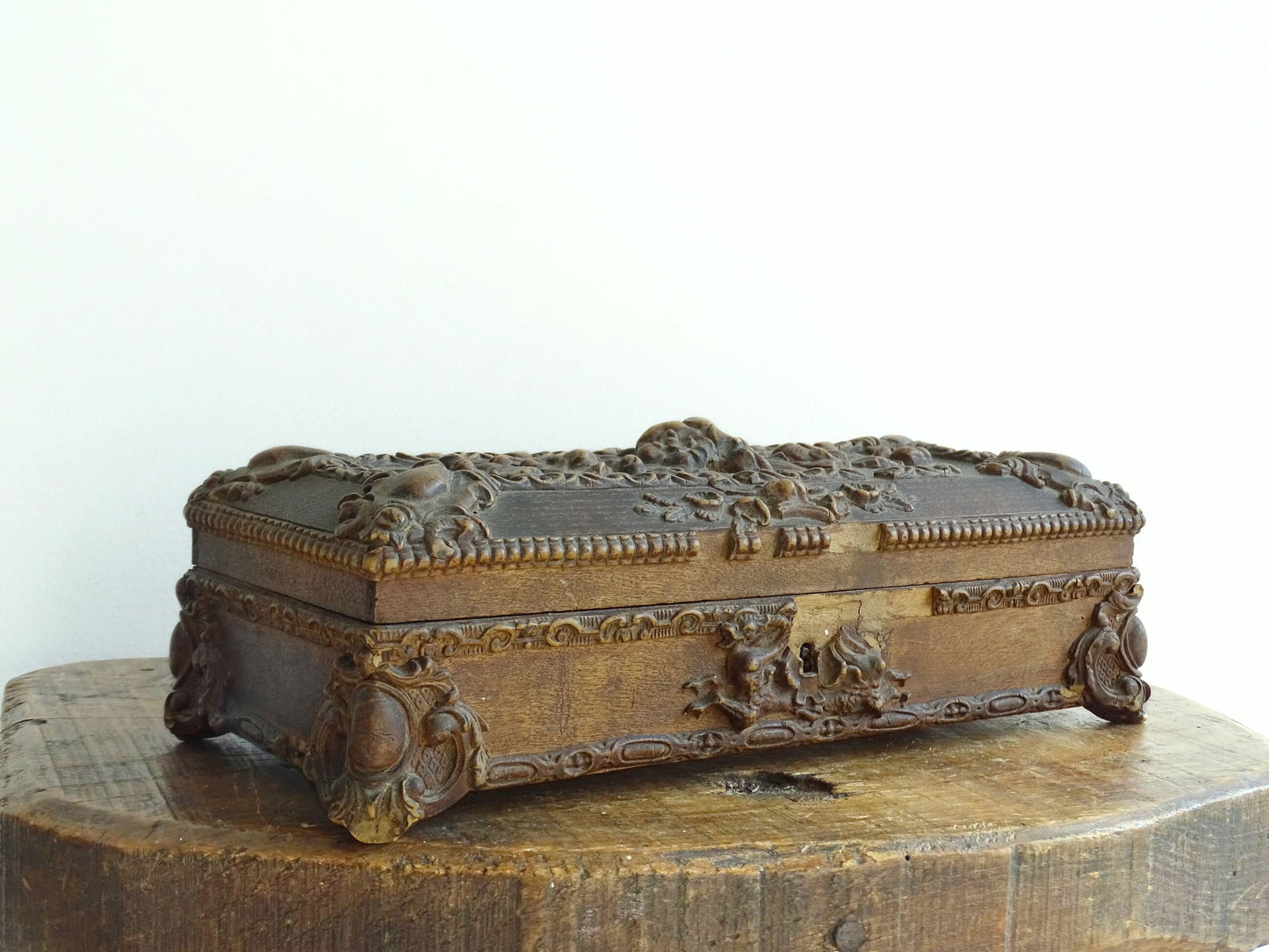 Antique French Walnut Glove Box