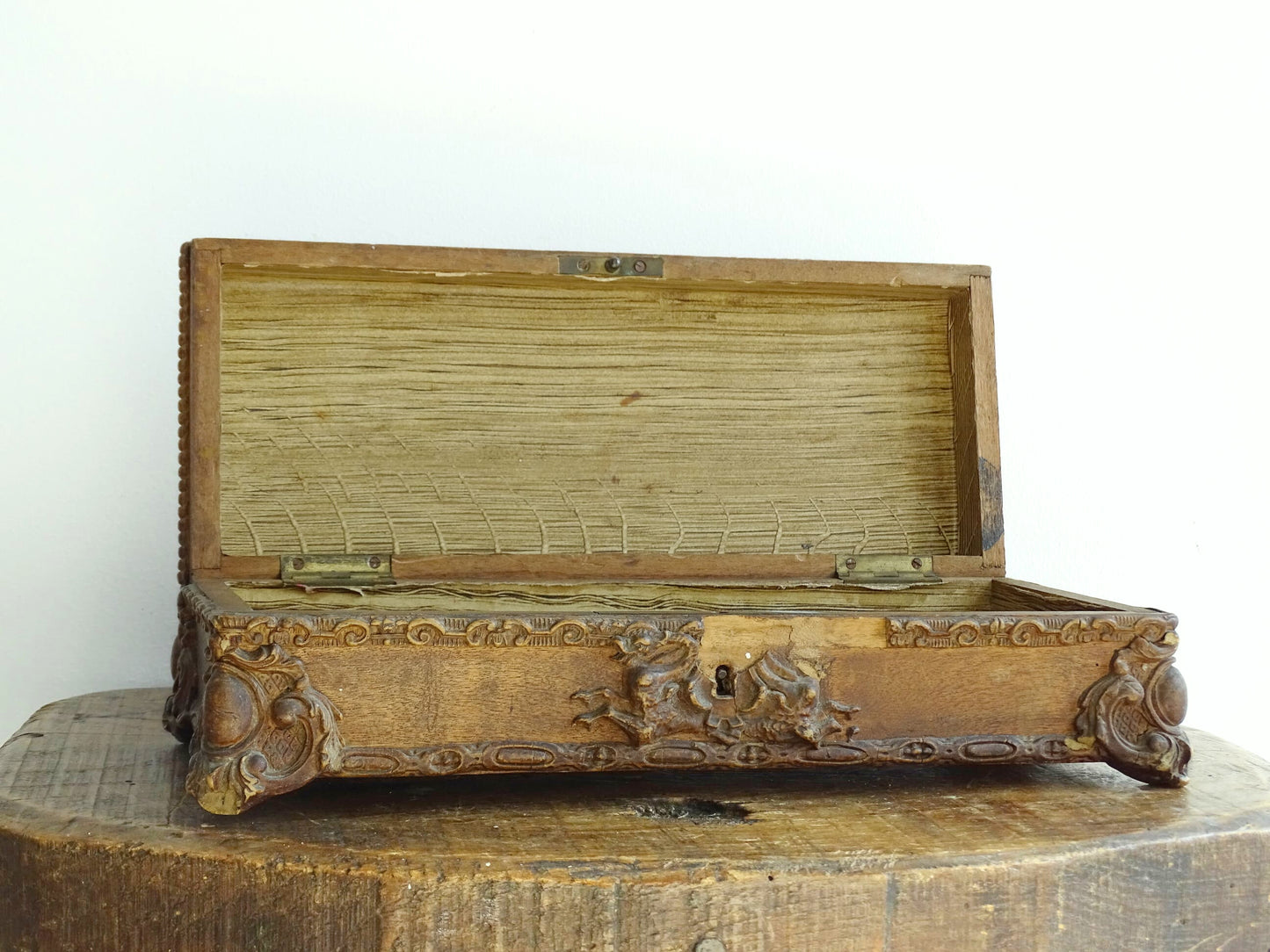 Antique French Walnut Glove Box