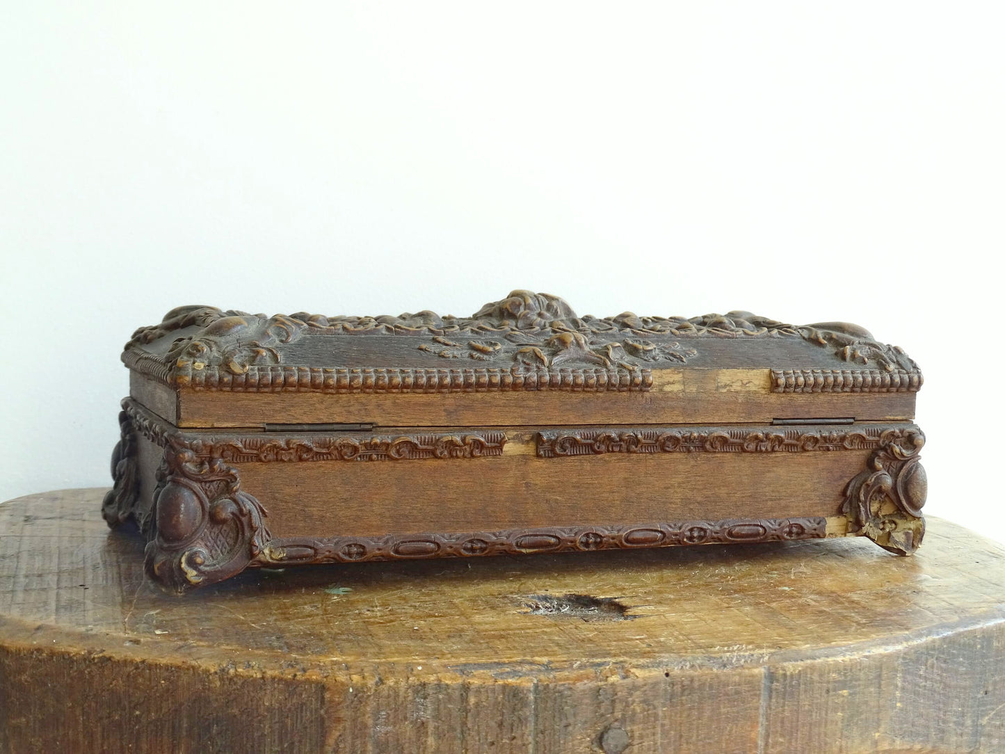 Antique French Walnut Glove Box