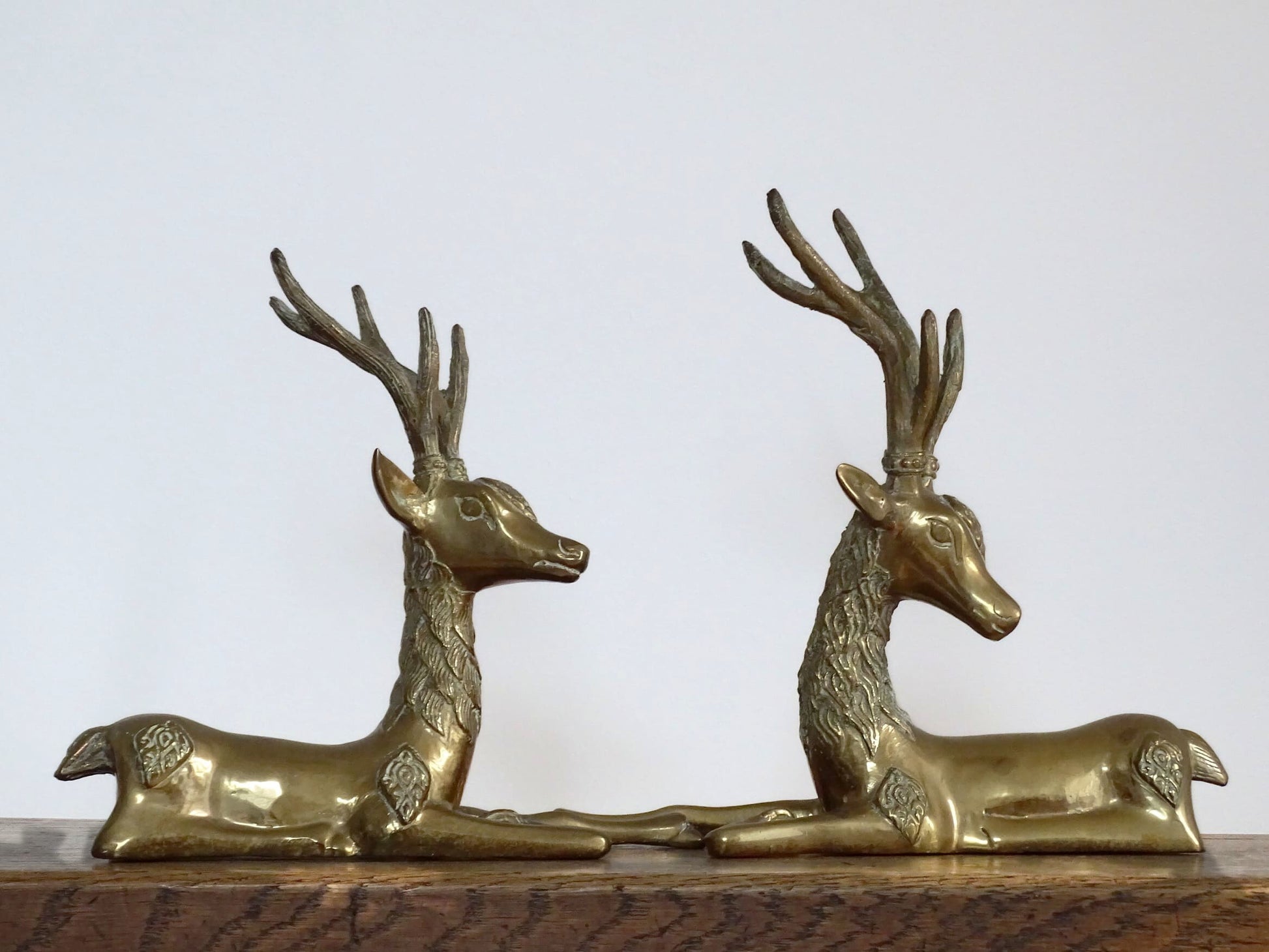 Pair of Mid 20th Century Brass Deer Ornaments