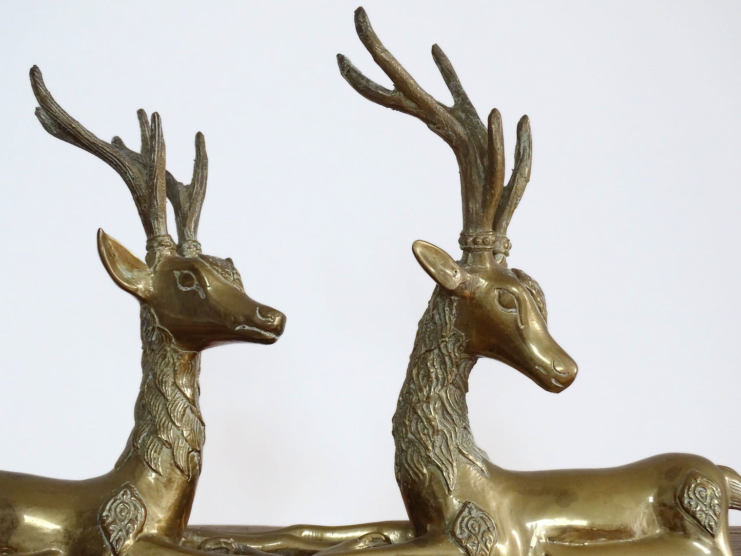 Pair of Mid 20th Century Brass Deer Ornaments