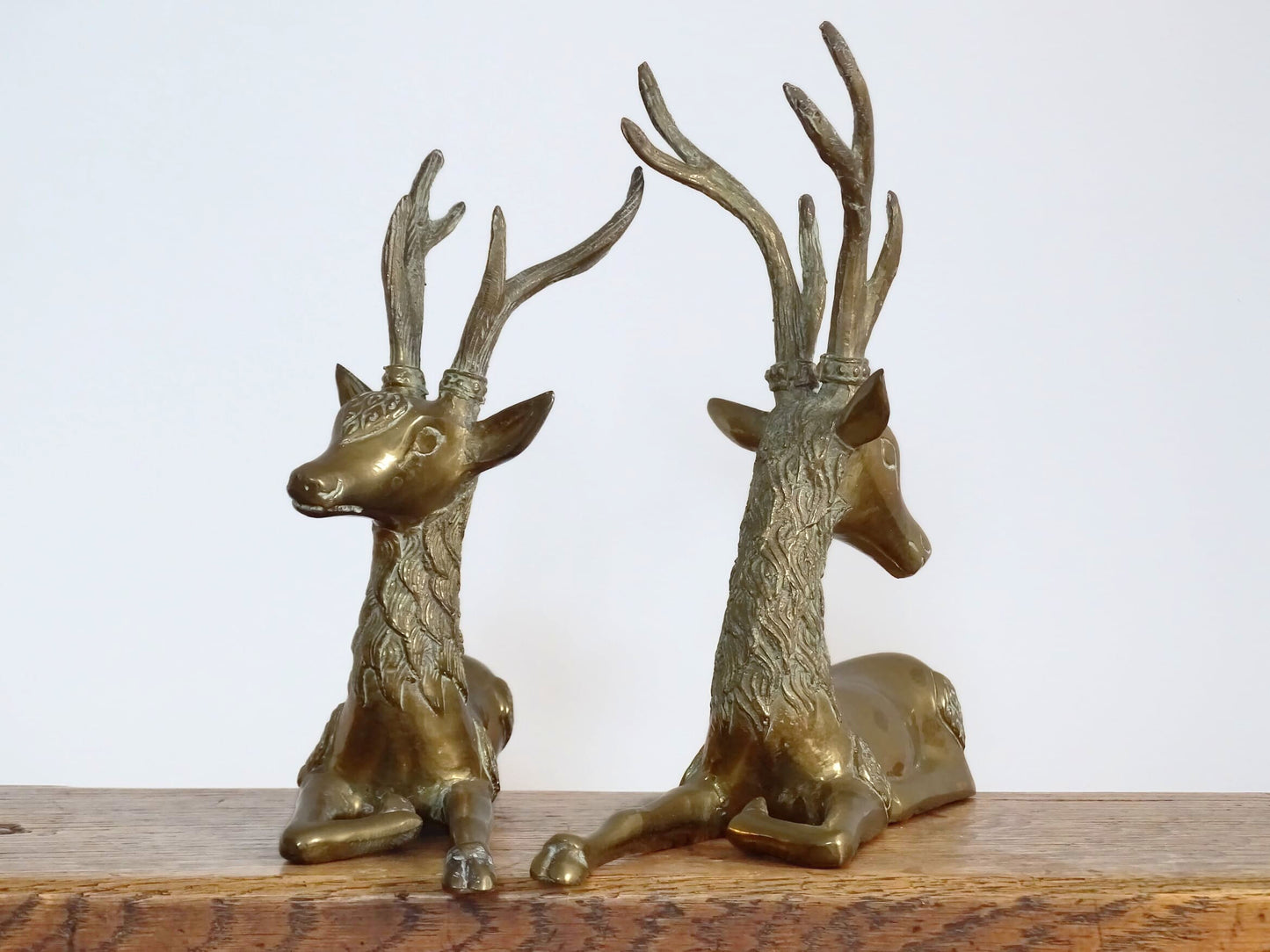 Pair of Mid 20th Century Brass Deer Ornaments