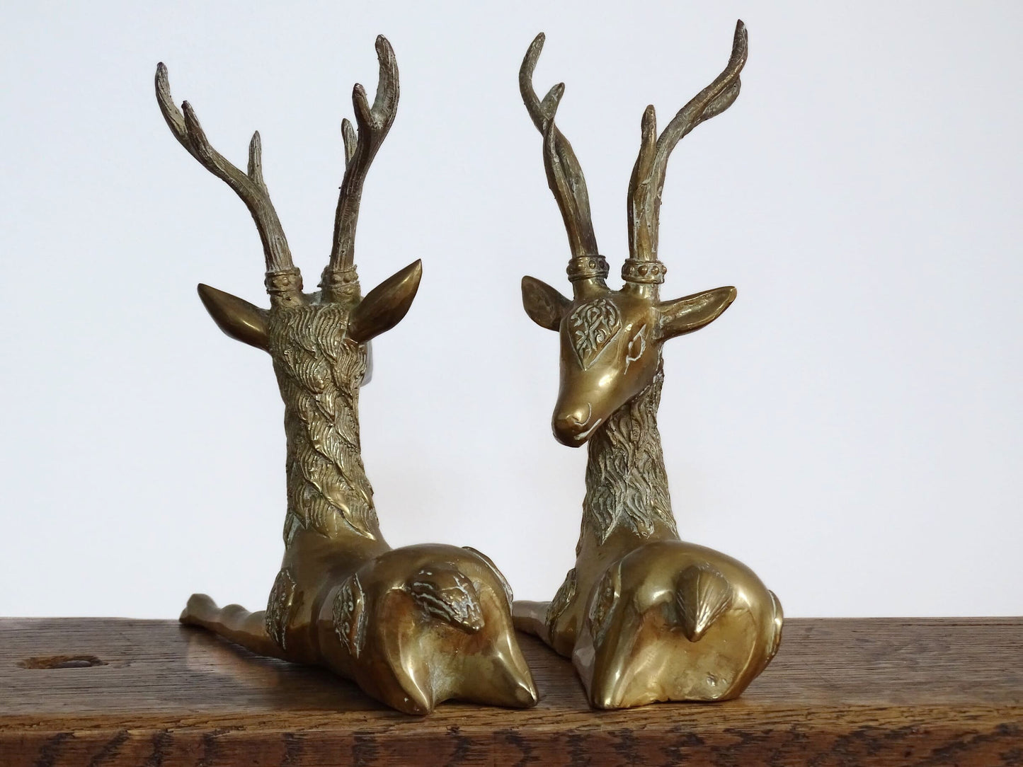 Pair of Mid 20th Century Brass Deer Ornaments