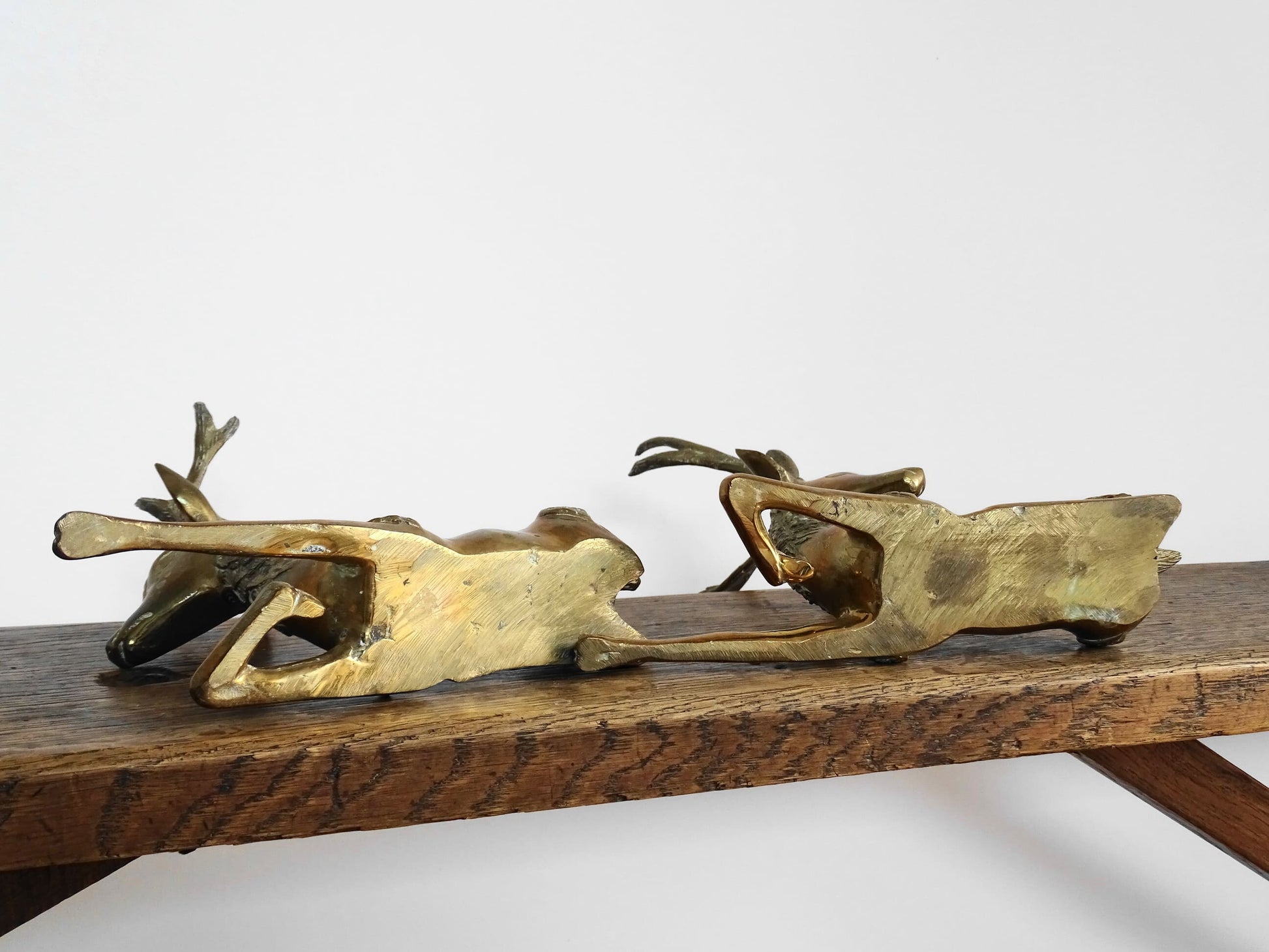 Pair of Mid 20th Century Brass Deer Ornaments