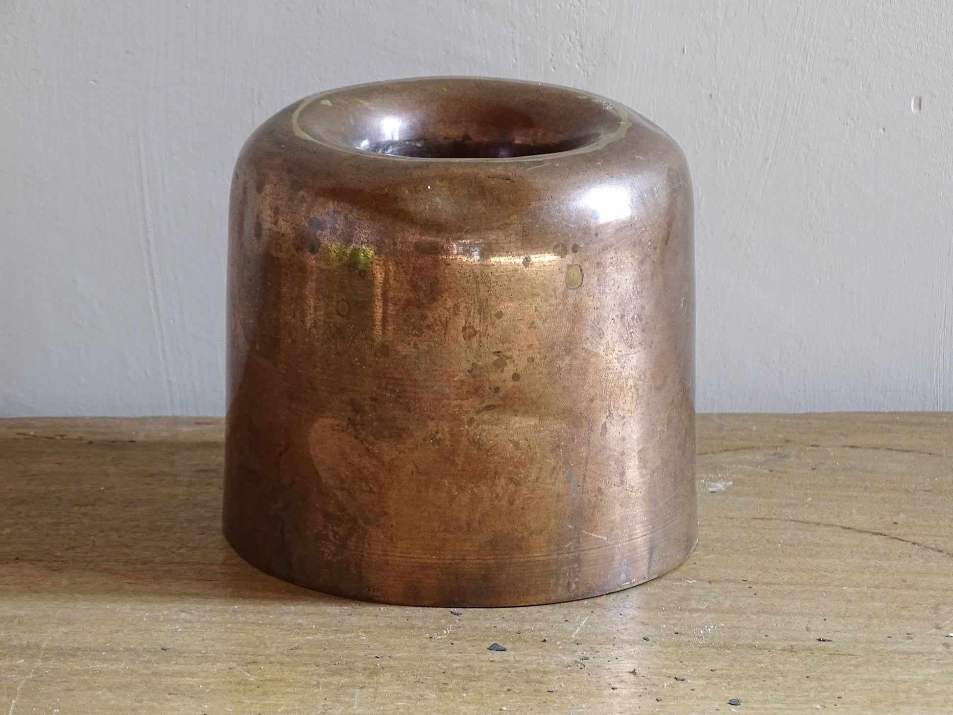 French antique copper mould for a French country farmhouse kitchen.