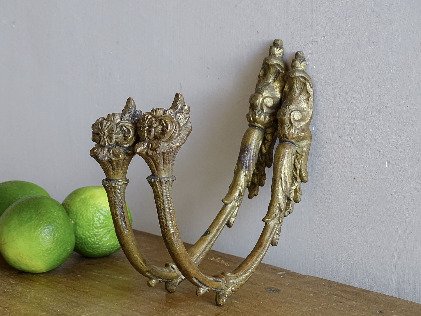 French antique curtain hooks in gilt bronze