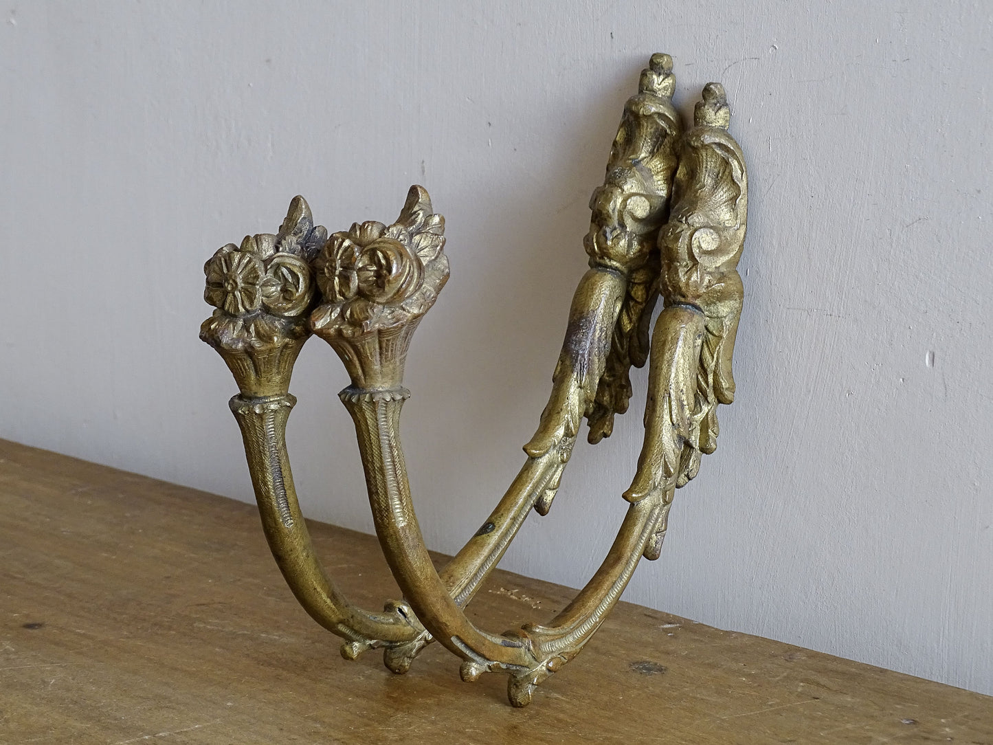 French antique curtain hooks in gilt bronze