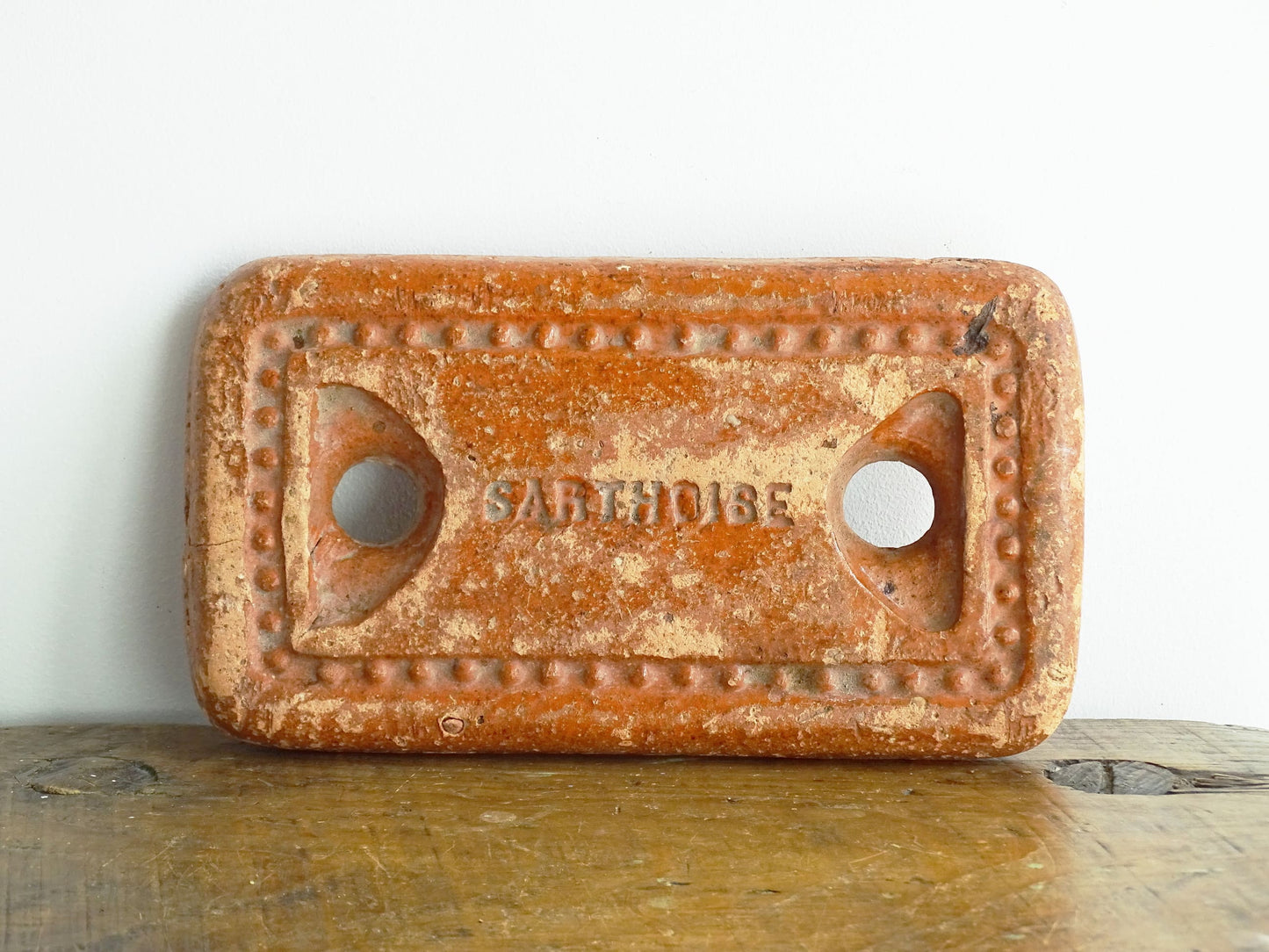 Antique Red Brique Chauffe-Lit or Brick Bed Warmer in terracotta. French antique ceramic bed warmer. 