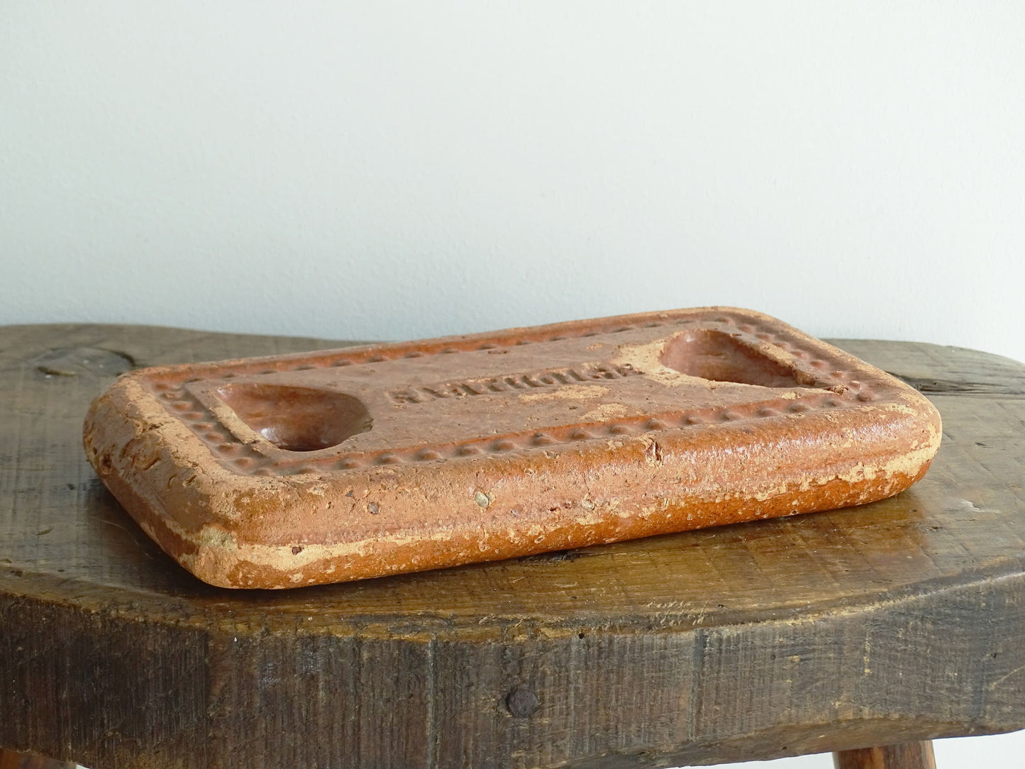 Antique Red Brique Chauffe-Lit or Brick Bed Warmer in terracotta. French antique ceramic bed warmer. 