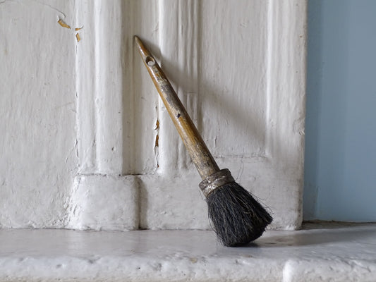 French antique paint brush with wooden handle