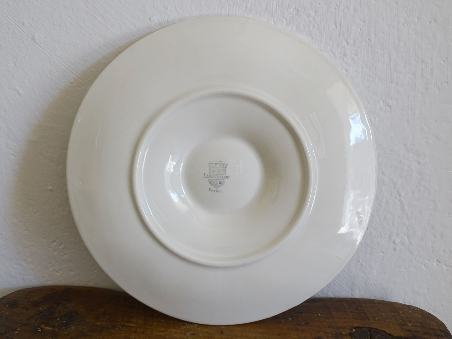 French vintage white oyster plates by Longchamp