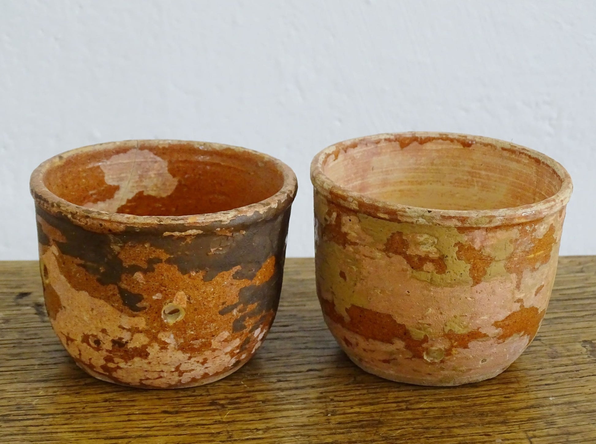 Two French Antique Terracotta Faisselles or Cheese Strainers