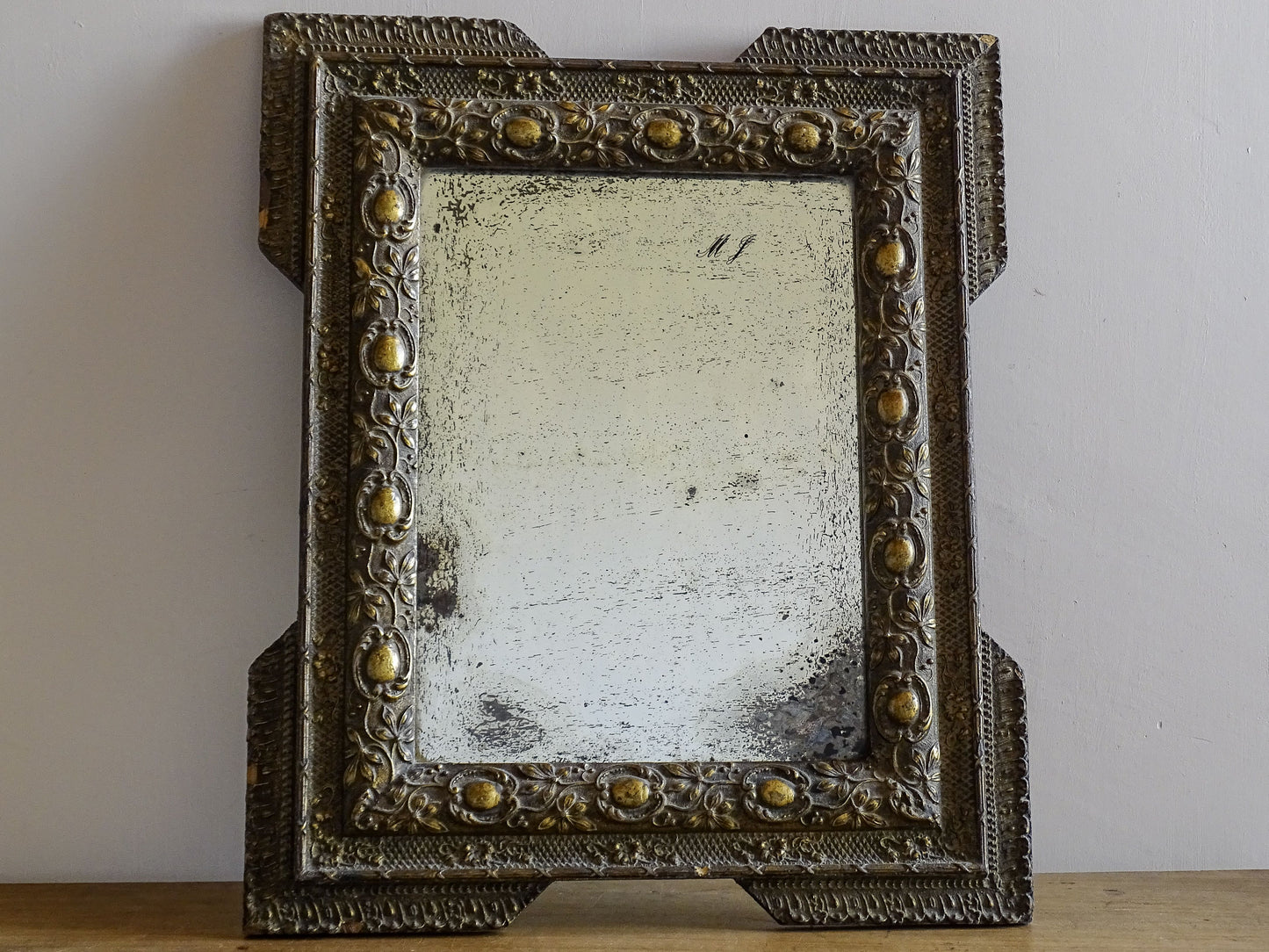 French antique gold mirror