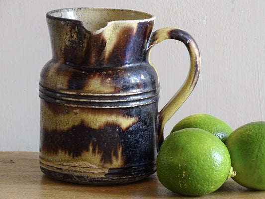 French antique pottery pitcher from Dieulefit