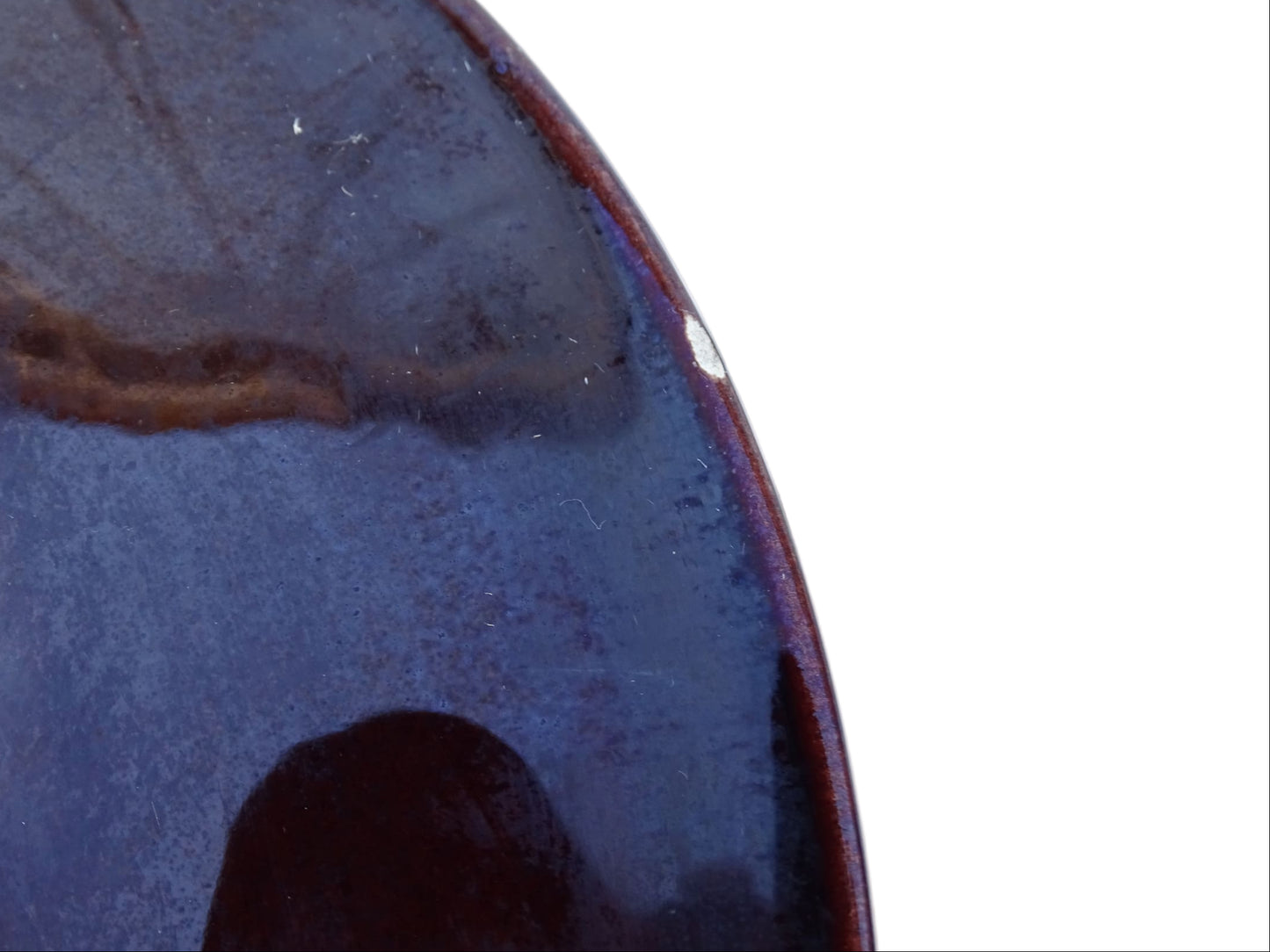 Set of four French vintage Vallauris ceramic oyster plates by Maruis Giuge with space for six oysters. They have a yellow and brown glaze.