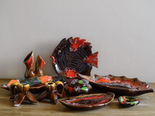 Collection of French vintage Vallauris pottery