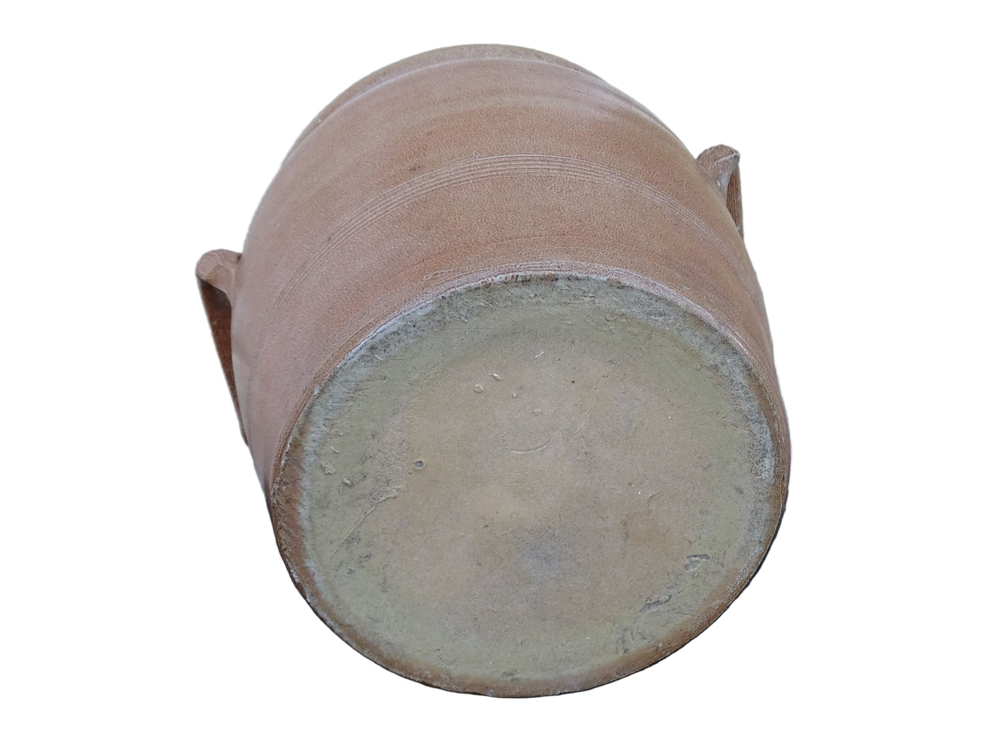 French antique pottery confit pot with brown glaze.