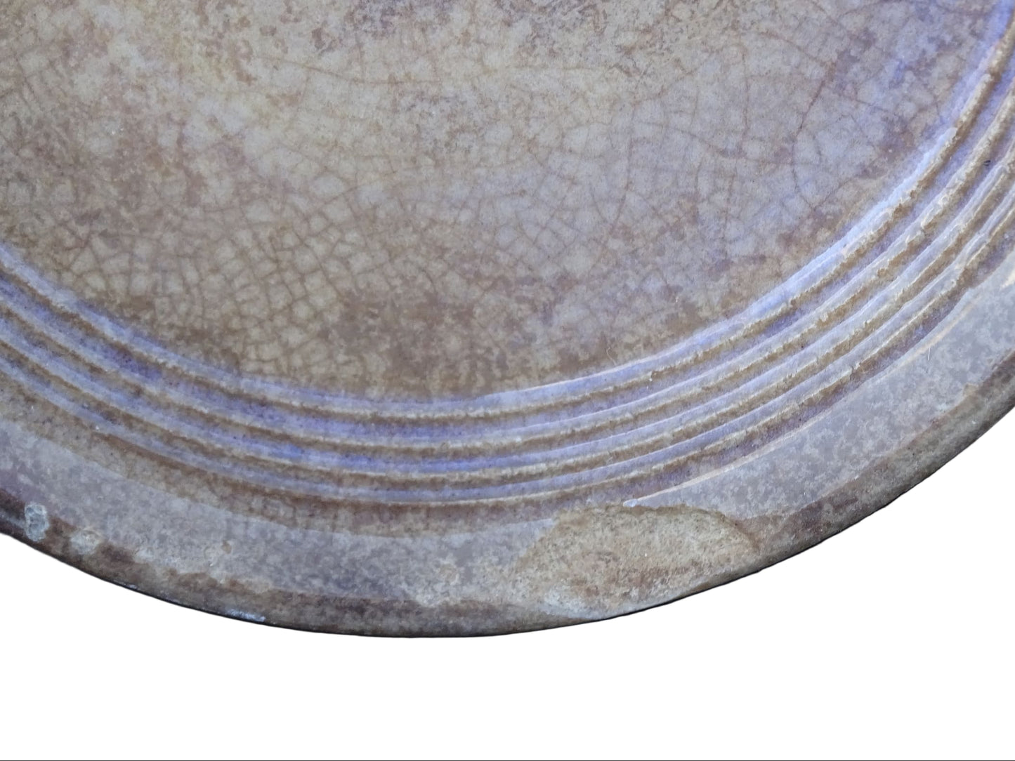 Timeworn French antique ceramic pots by Sarreguemines. 19th century rustic pottery confiture pots for a French country farmhouse display. 