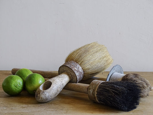 French vintage wooden paint brushes