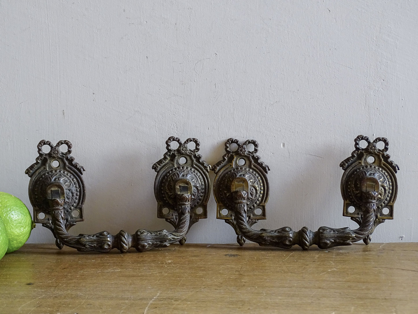 French antique bronze drawer pulls