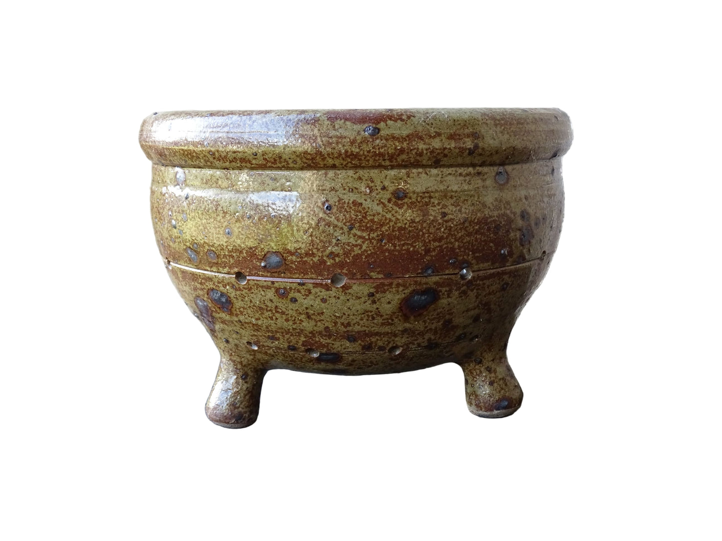 Large French Vintage Ceramic Colander 7.9"